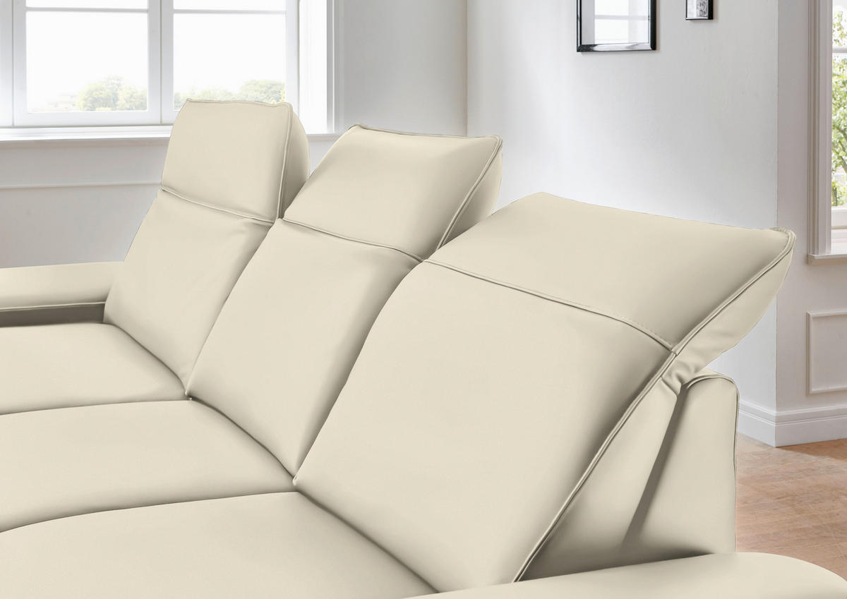 ECKSOFA in Echtleder Naturfarben  193/328 cm  - Schwarz/Naturfarben, Design, Leder/Metall (193/328cm) - Dieter Knoll
