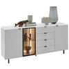 SIDEBOARD Weiss  186/82,8/46 cm  - Weiss/Schwarz, Design, Glas/Holzwerkstoff (186/82,8/46cm) - Dieter Knoll