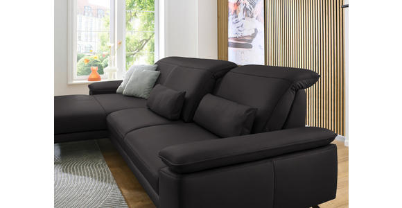 ECKSOFA in Echtleder Dunkelbraun  - Dunkelbraun/Schwarz, Design, Leder/Metall (193/332cm) - Dieter Knoll