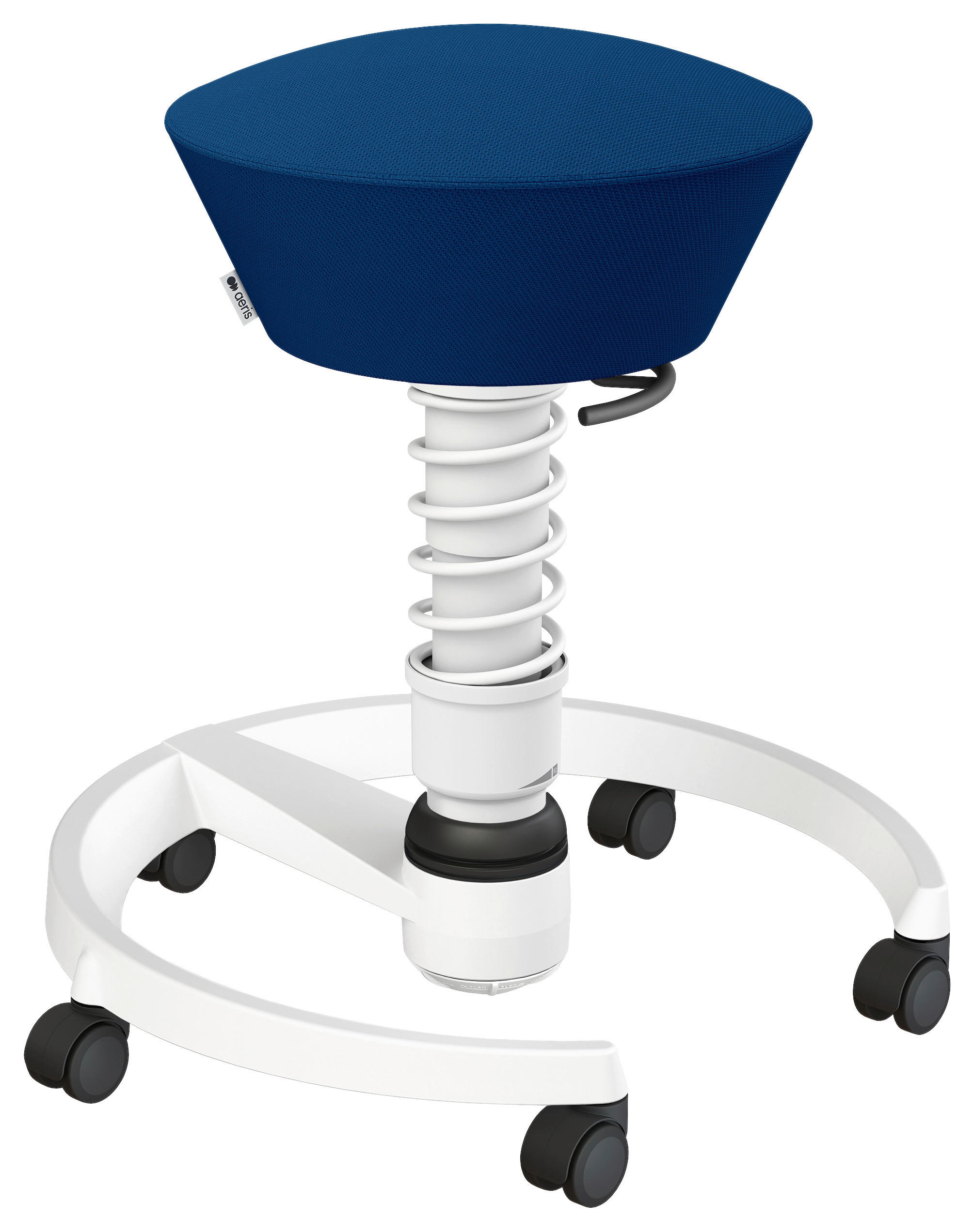 BÜROHOCKER Wollmischung Blau, Weiß  - Blau/Weiß, Basics, Kunststoff/Textil (55/45,66/55cm) - Aeris