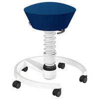 BÜROHOCKER Wollmischung Blau, Weiß  - Blau/Weiß, Basics, Kunststoff/Textil (55/45,66/55cm) - Aeris