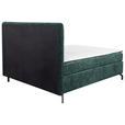 BOXSPRINGBETT 160/200 cm,  in Dunkelgrün, Topper, H2 + H2 = mittel  - Dunkelgrün/Schwarz, Design, Textil/Metall (160/200cm) - Esposa