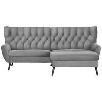 ECKSOFA Webstoff Grau  - Schwarz/Grau, Design, Holz/Textil (237/165cm) - Stylife