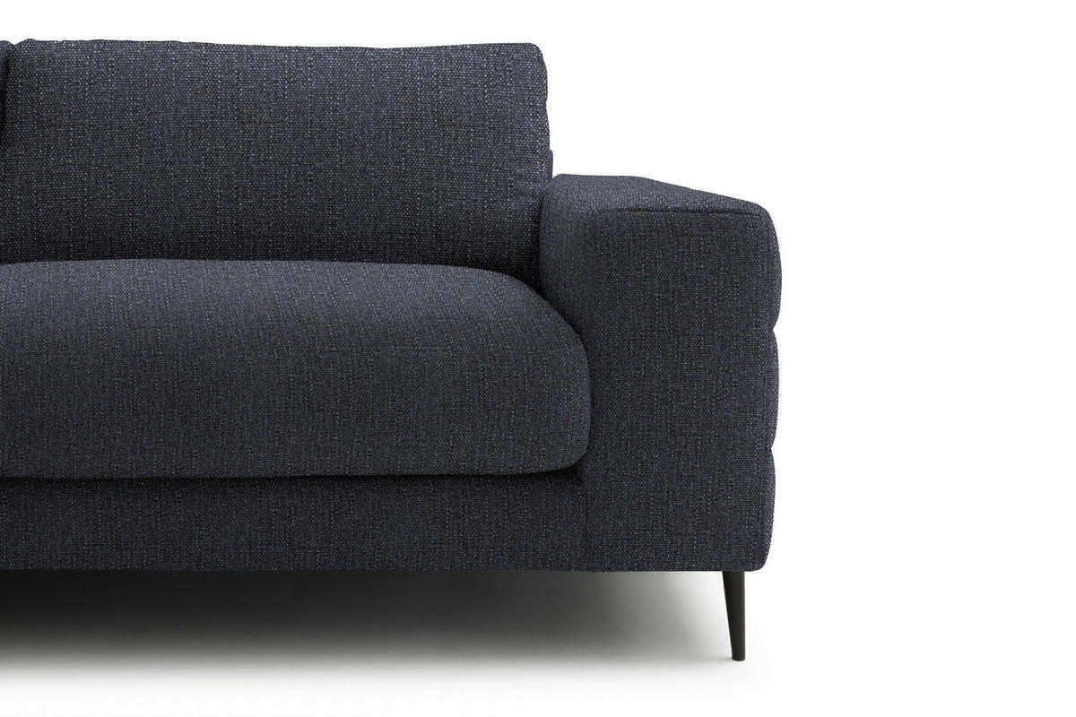 ECKSOFA in Flachgewebe Dunkelgrau  - Dunkelgrau/Schwarz, Design, Textil/Metall (177/253cm) - Dieter Knoll