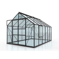 GEWÄCHSHAUSBAUSATZ - Schwarz, Basics, Glas/Metall (257/231,8/383cm)