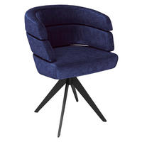 STUHL Echtleder Blau  - Blau/Schwarz, Design, Leder/Metall (64/81/64cm) - Joop!