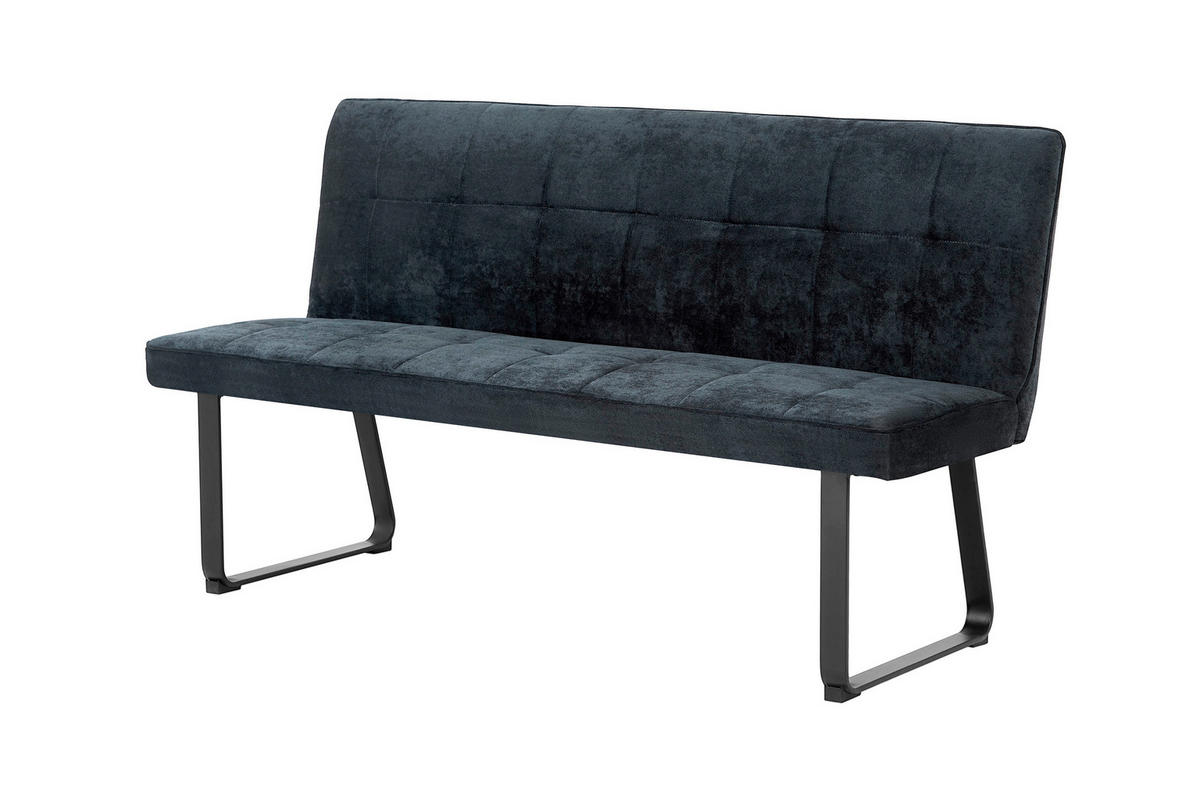 SITZBANK in Metall, Textil Dunkelgrau  - Dunkelgrau/Schwarz, MODERN, Textil/Metall (160/92/58cm) - MID.YOU
