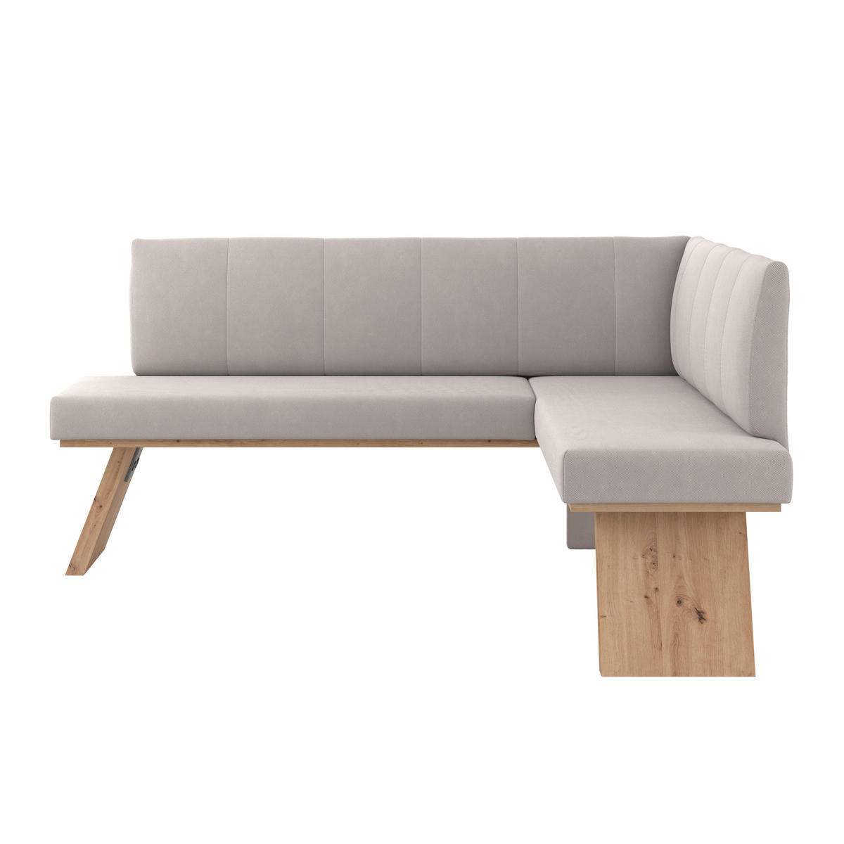 ECKBANK 185/150 cm Webstoff Weiß   - Eichefarben/Weiß, KONVENTIONELL, Textil (185/150cm) - Livetastic