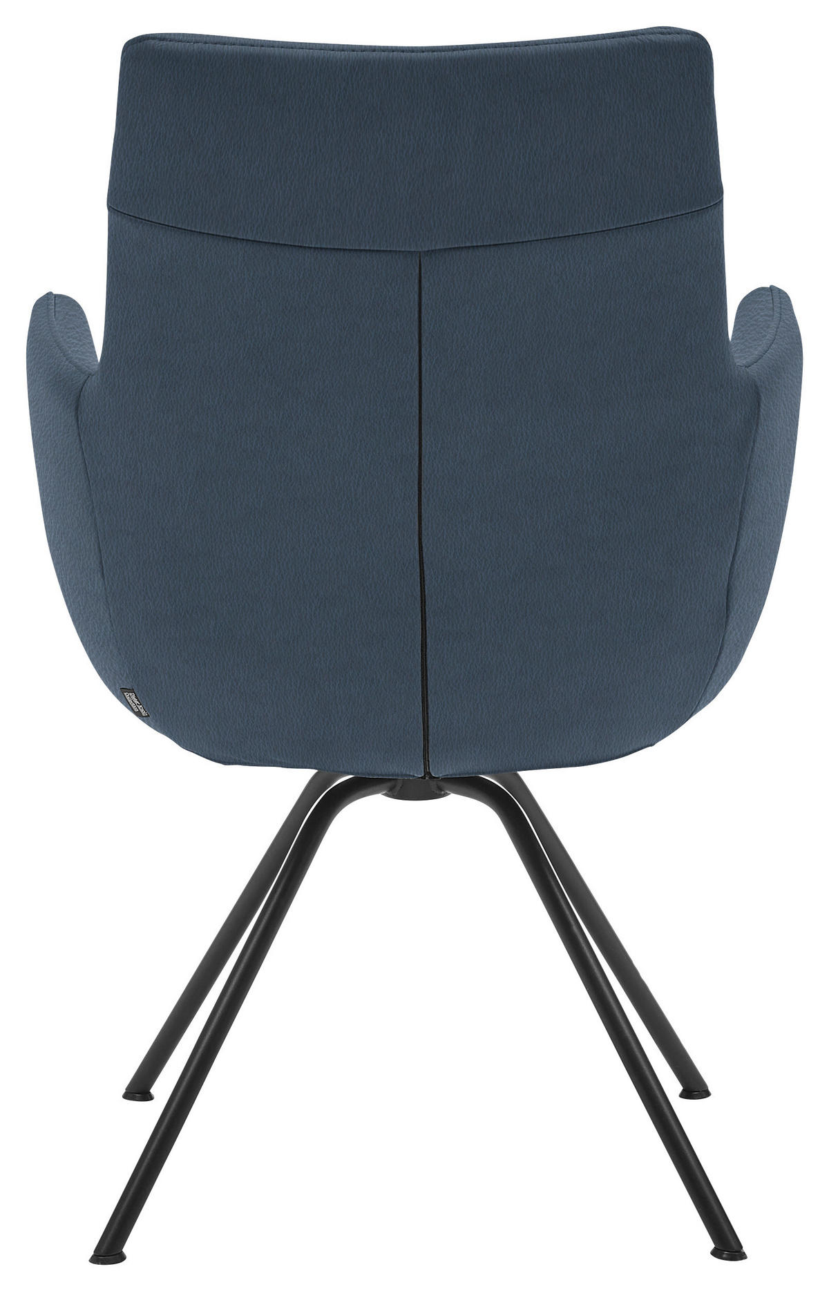 ARMLEHNSTUHL  in Stahl Echtleder  - Graublau/Schwarz, Design, Leder/Metall (60/90/61cm) - Dieter Knoll