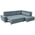 ECKSOFA in Mikrofaser Hellblau  - Chromfarben/Hellblau, KONVENTIONELL, Textil/Metall (271/206cm) - Carryhome