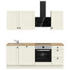 KÜCHENLEERBLOCK 210 cm   in Weiß, Eichefarben  - Eichefarben/Schwarz, MODERN, Holzwerkstoff/Metall (210cm) - Nobilia