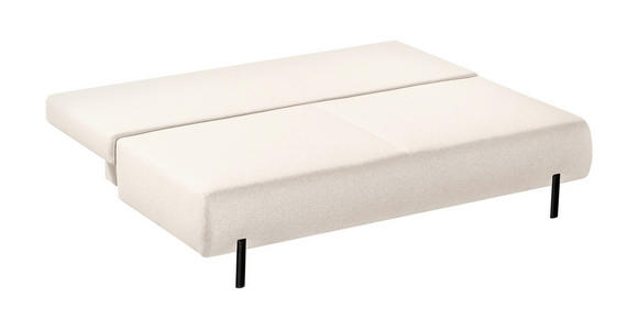 SCHLAFSOFA Webstoff Naturfarben Rückenkissen, Armlehnenkissen, Bettkasten  - Schwarz/Naturfarben, KONVENTIONELL, Textil/Metall (197/88/89cm) - Novel