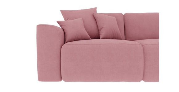 ECKSOFA in Velours Rosa  - Chromfarben/Rosa, KONVENTIONELL, Kunststoff/Textil (293/195cm) - Carryhome