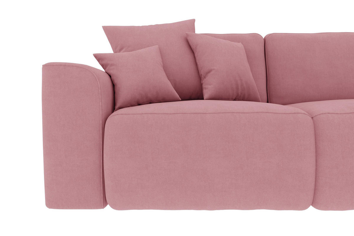 ECKSOFA Rosa Velours  - Chromfarben/Rosa, KONVENTIONELL, Kunststoff/Textil (293/195cm) - Carryhome