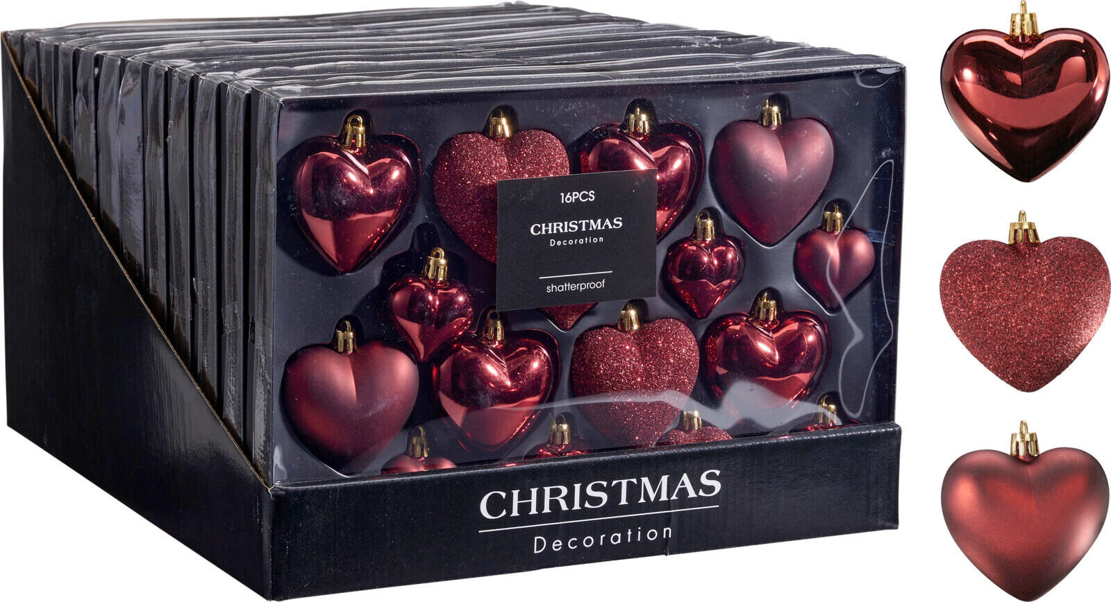 CHRISTBAUMKUGEL  - Weinrot, Basics, Kunststoff (31,5/3,5/22,5cm)