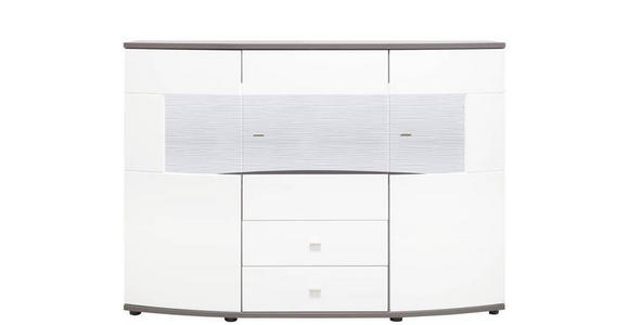 HIGHBOARD Anthrazit, Weiß Hochglanz  - Weiß Hochglanz/Anthrazit, Design, Holzwerkstoff/Kunststoff (160/117/41,6cm) - Carryhome