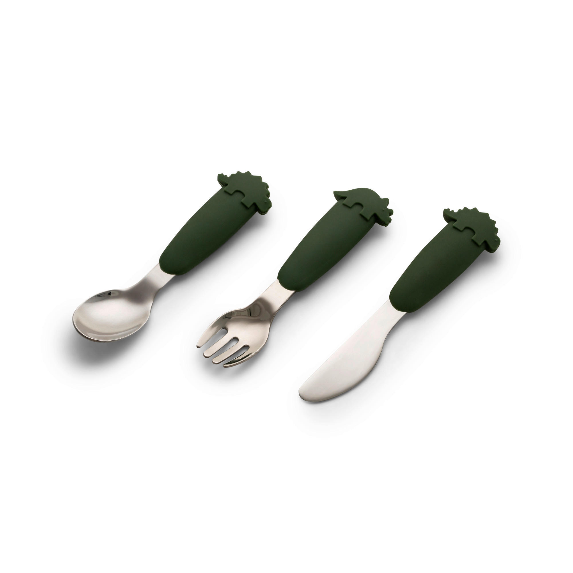 KINDERBESTECK 3-teilig  - Grün, Basics, Kunststoff/Metall (14,2/4cm)