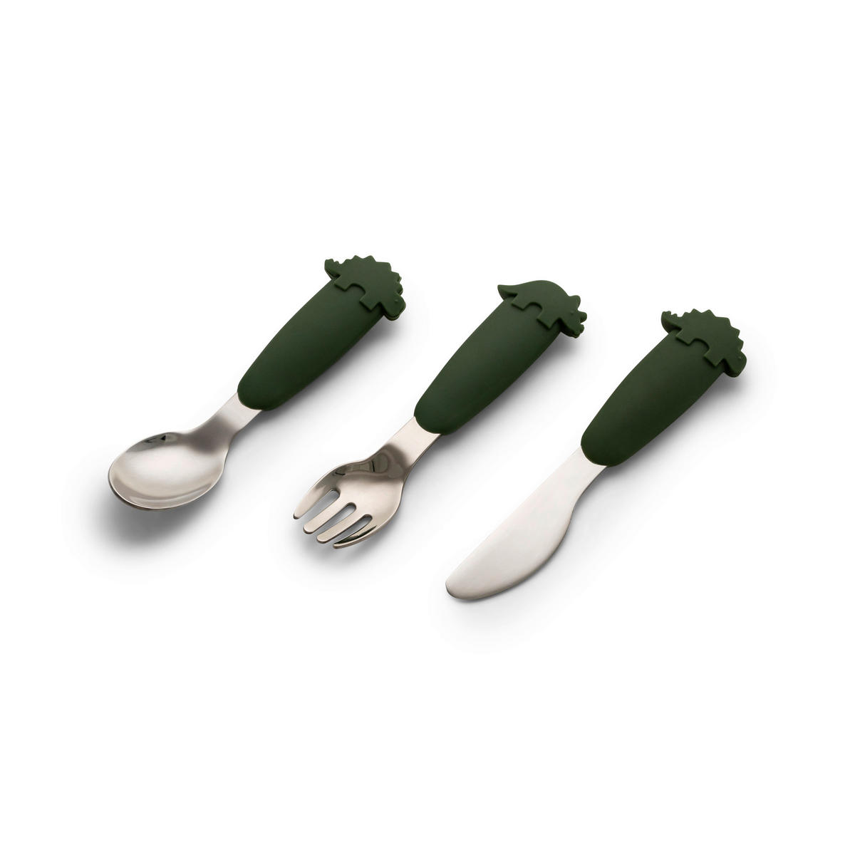 KINDERBESTECK 3-teilig  - Grün, Basics, Kunststoff/Metall (14,2/4cm)