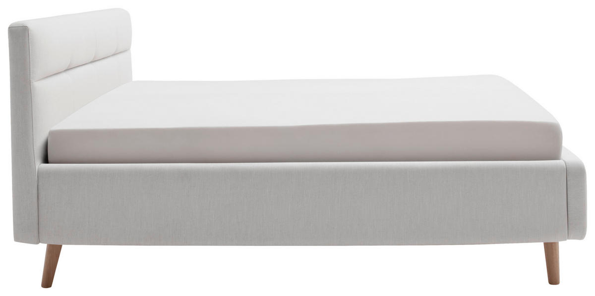 POLSTERBETT 160/200 cm  in Hellgrau  - Eichefarben/Birkefarben, Konventionell, Holz/Textil (160/200cm) - Boxxx