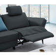 3-SITZER-SOFA in Leder Dunkelblau  - Schwarz/Dunkelblau, Design, Leder/Metall (190/84/99cm) - Dieter Knoll
