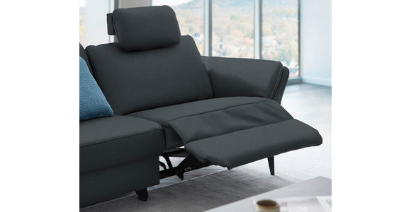 3-SITZER-SOFA in Leder Dunkelblau  - Schwarz/Dunkelblau, Design, Leder/Metall (190/84/99cm) - Dieter Knoll