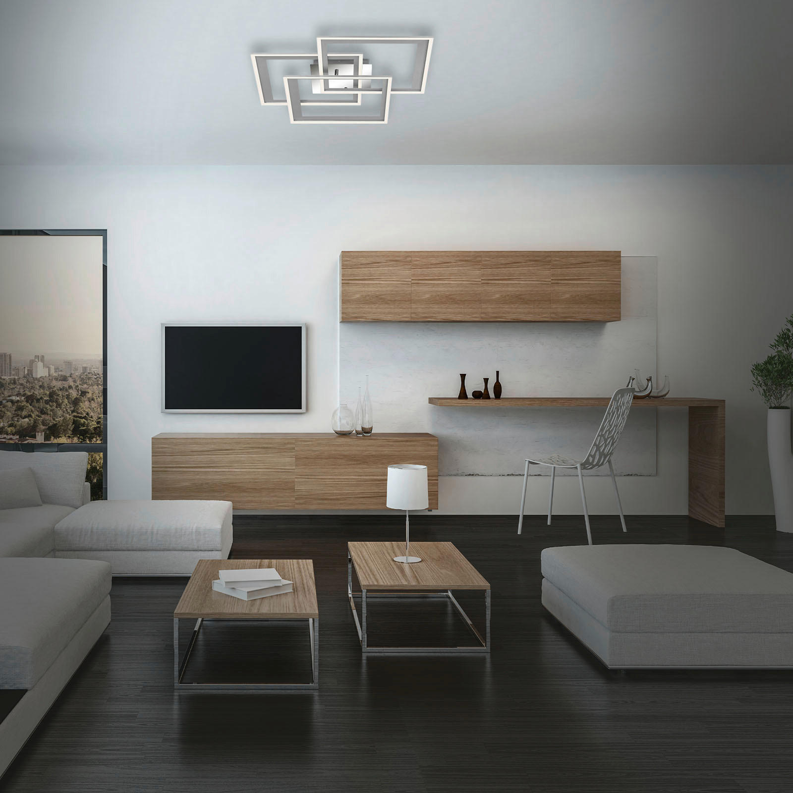 STROPNA LED-SVETILKA   /1650 lm/2700-6500 K// - barve aluminija, Design, kovina (56/56/10cm)