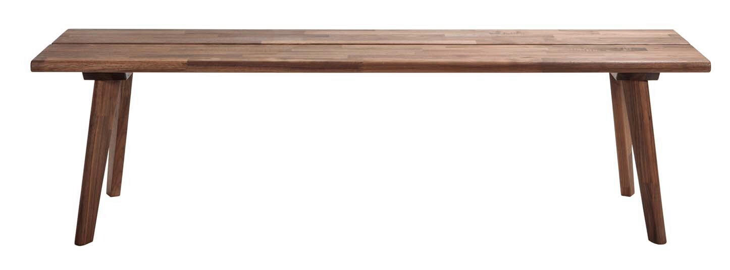 SITZBANK 140/38/27 cm Nussbaumfarben Nussbaum massiv  - Nussbaumfarben, Design, Holz (140/38/27cm) - Hasena