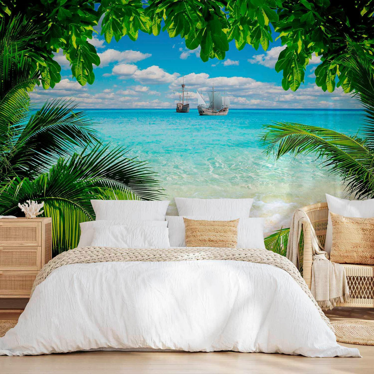 FOTOTAPET 150/105 cm  - grön/ljusblå, Lifestyle, textil (150/105cm) - artgeist