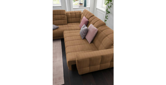 ECKSOFA in Webstoff Braun  - Schwarz/Braun, Design, Holz/Textil (216/302cm) - Xora