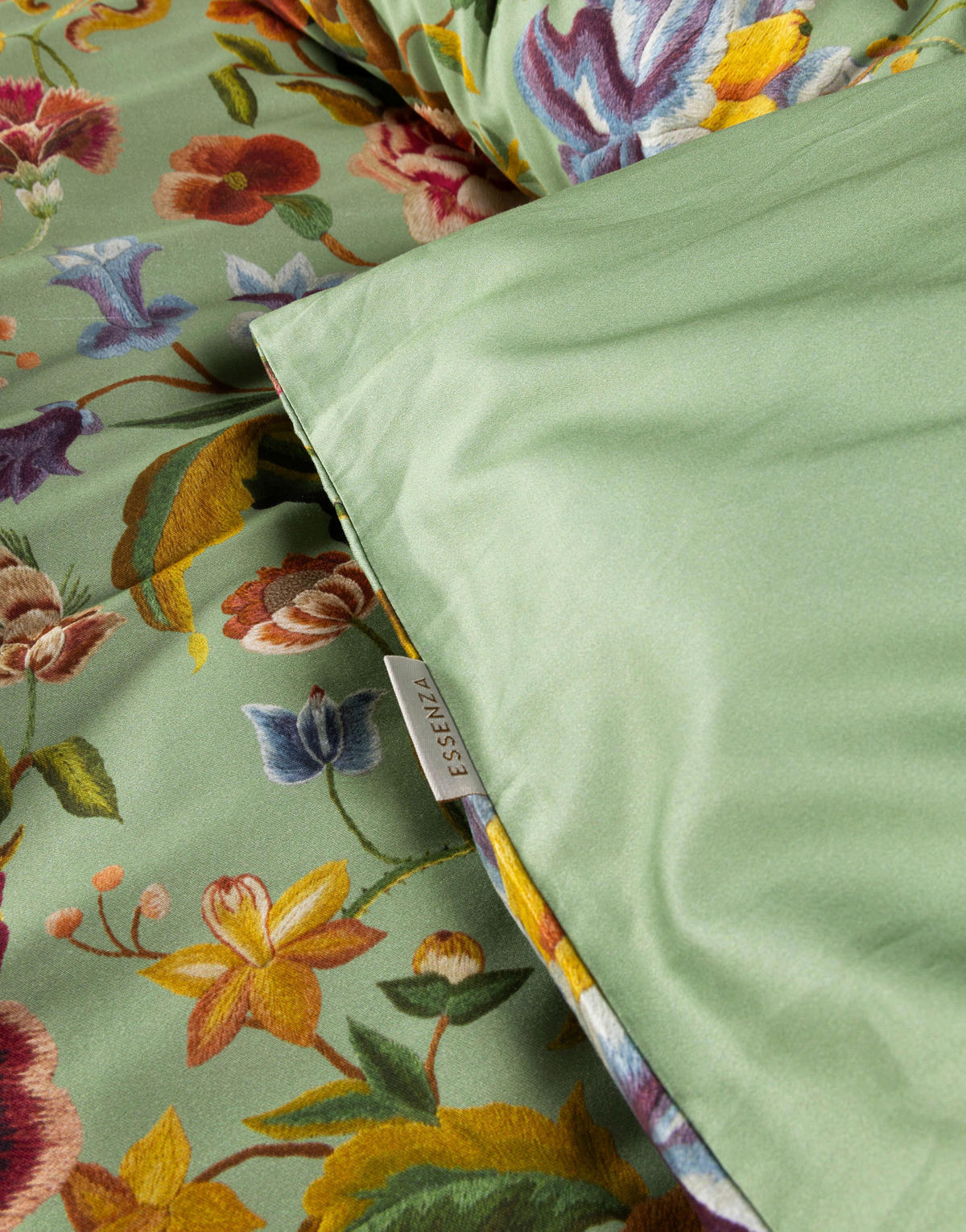 BETTWÄSCHE Rosanella 155/220 cm  - Grün, Basics, Textil (155/220cm) - Essenza