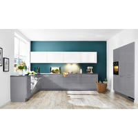 EINBAUKÜCHE   - Weiss/Grau, Design, Holzwerkstoff - Dieter Knoll
