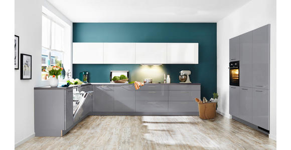 EINBAUKÜCHE - Weiß/Grau, Design, Holzwerkstoff - Dieter Knoll