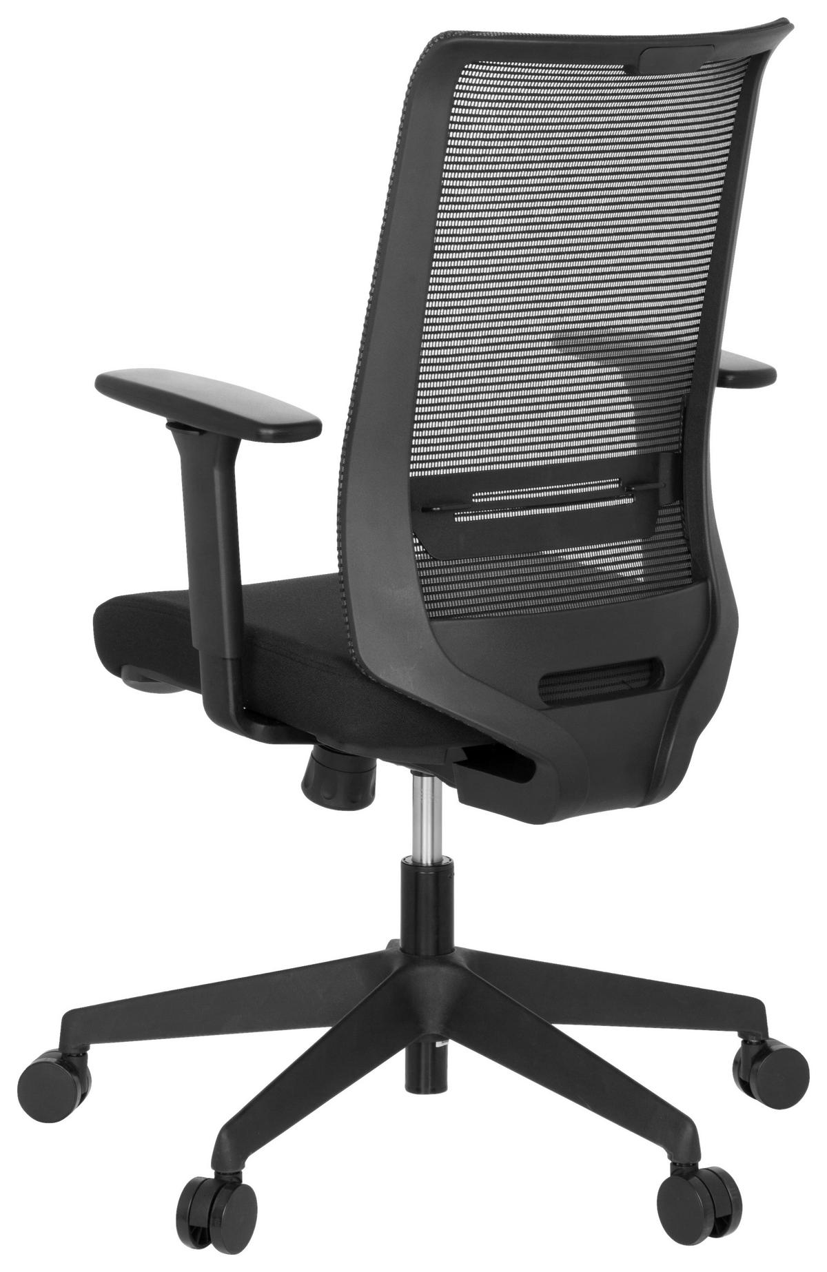 OTOČNÁ ŽIDLE, síťovina, plochá tkanina, černá - černá, Moderní, textil/plast (65/108/54cm) - MID.YOU