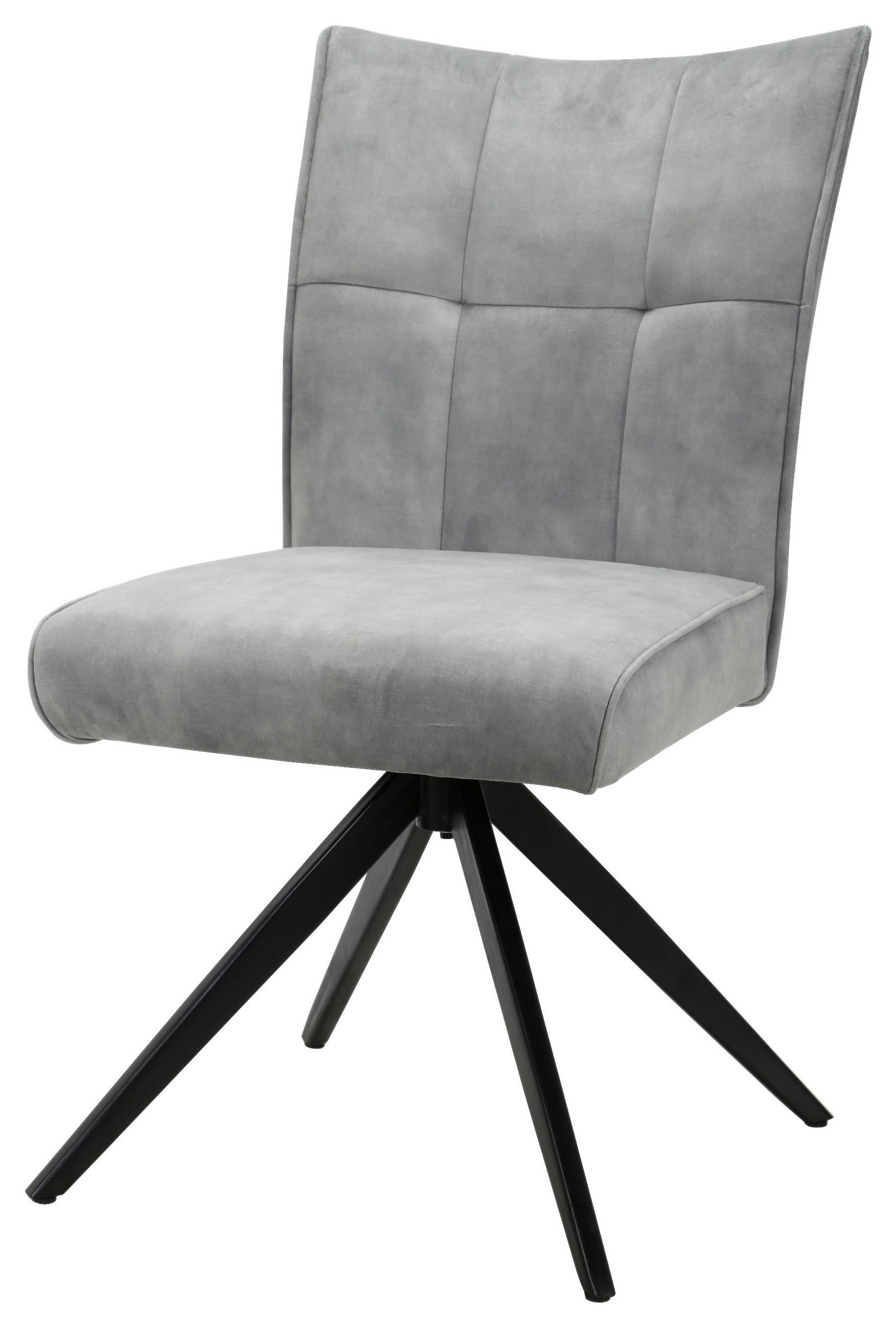 STUHL - Hellgrau/Schwarz, Design, Textil/Metall (47/92/66cm) - Hom`in