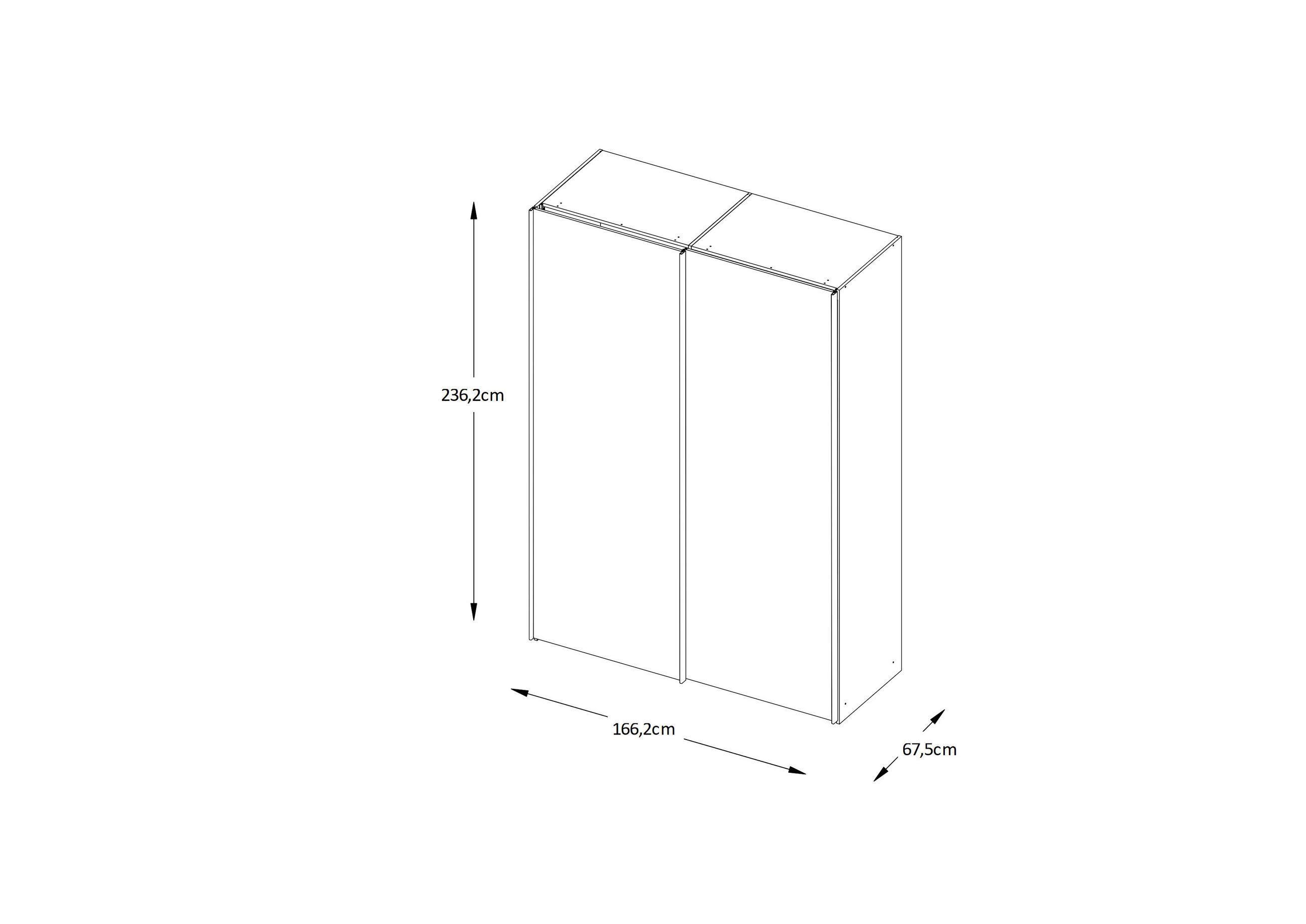 Thumbnail - Moderano Schwebetürenschrank Sigma Rom, Weiß, Metall, 4 Fächer, 167x240x68 cm, Lga, Goldenes M, BQ - Bündnis für Qualitä...