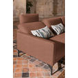 ECKSOFA in Flachgewebe, Struktur Rostfarben  - Rostfarben/Anthrazit, Design, Textil/Metall (254/230cm) - Ambiente