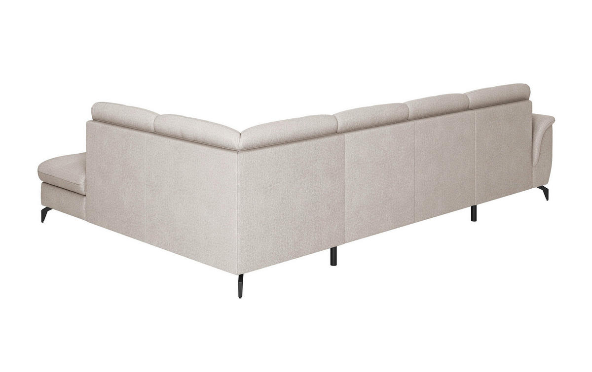 WOHNLANDSCHAFT in Flachgewebe Greige  - Greige/Schwarz, Modern, Textil/Metall (164/319/212cm) - Sit & More