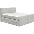 BOXSPRINGBETT 180/200 cm in Hellgrau - Hellgrau, KONVENTIONELL, Textil (180/200cm) - Carryhome