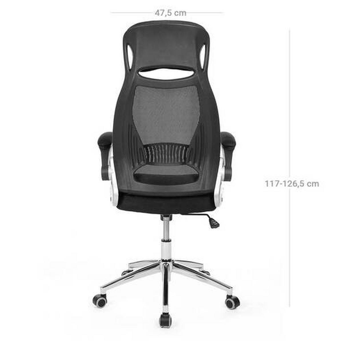 OTOČNÁ ŽIDLE, síťovina, černá, barvy stříbra - černá/barvy stříbra, Basics, kov/textil (64/126,5/55cm) - Boxxx
