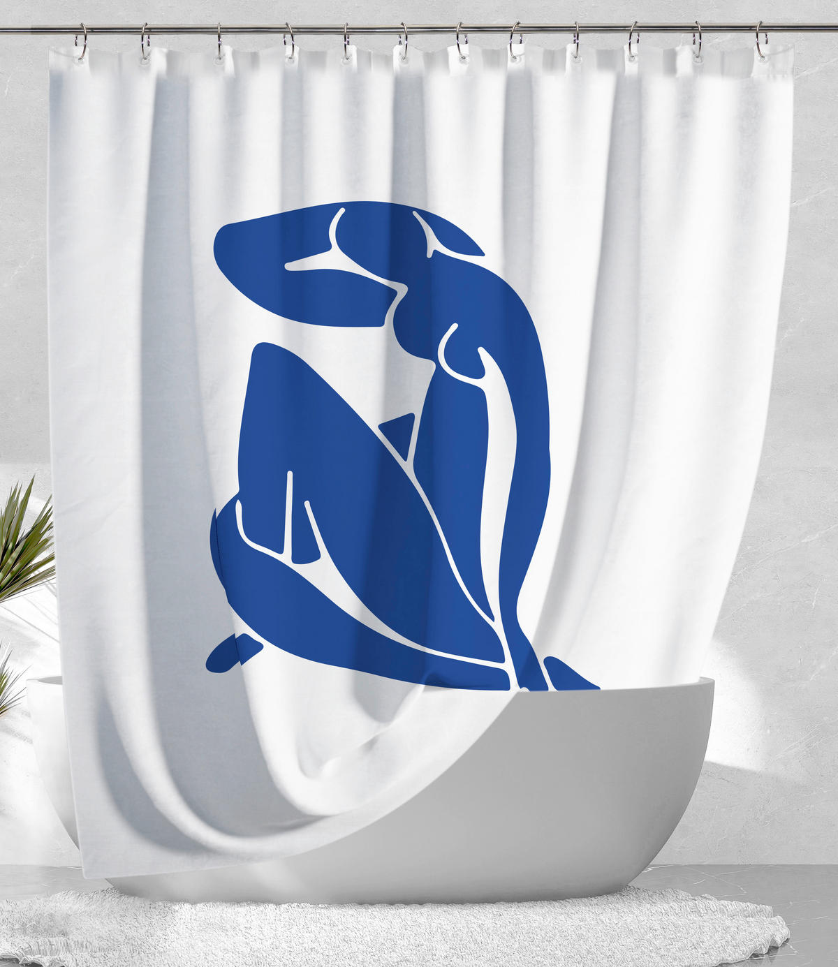 DUSCHVORHANG THALIA 180/200 cm  - Blau, Basics, Textil (180/200cm) - Spirella