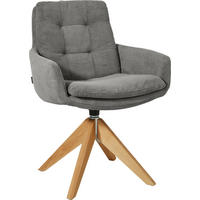 ARMLEHNSTUHL  in Cord  - Eichefarben/Grau, Design, Holz/Textil (63/90/69cm) - Johann Jakob