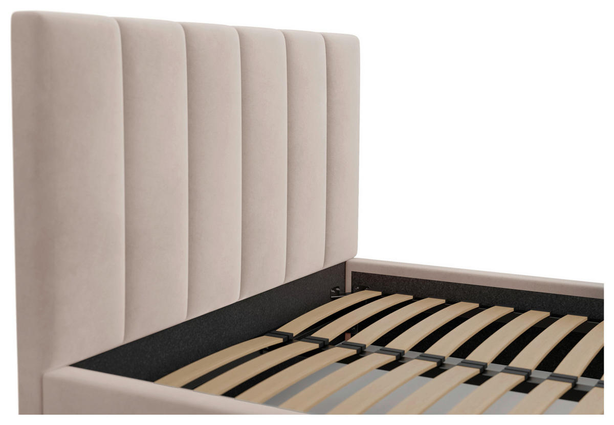 POLSTERBETT Lattenrost, Bettkasten 200/200 cm  in Beige  - Beige/Schwarz, Design, Holz/Kunststoff (200/200cm) - Boxxx
