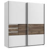 SCHWEBETÜRENSCHRANK in Weiss, Eichefarben  - Weiss/Eichefarben, Konventionell, Holzwerkstoff/Metall (180/198/65cm) - Modante