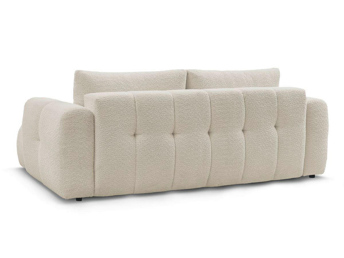 SCHLAFSOFA FUJI Bouclé Beige  inkl.  - Beige/Schwarz, MODERN, Kunststoff/Textil (251/113/88cm)
