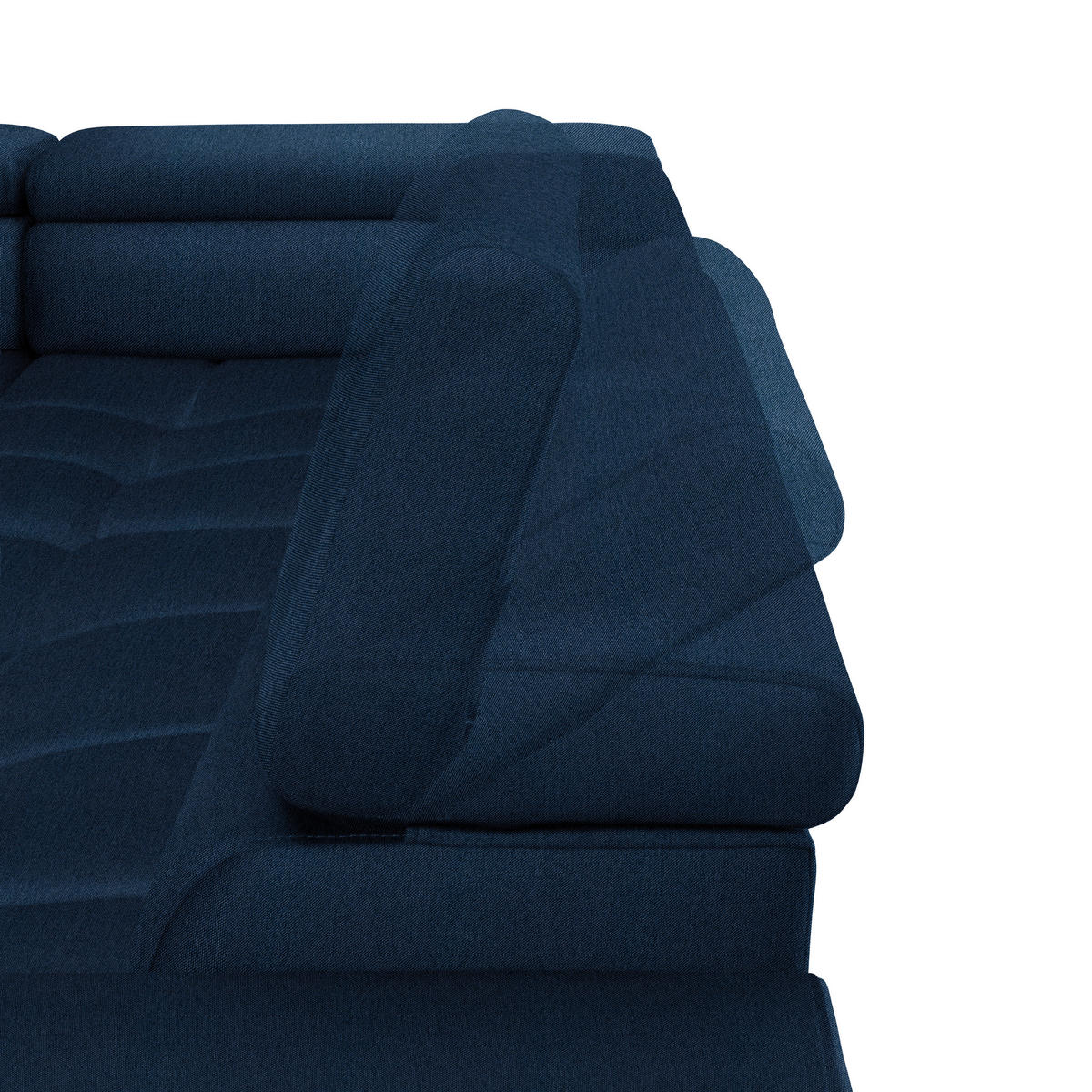ECKSOFA in Webstoff Dunkelblau  - Schwarz/Dunkelblau, Design, Textil/Metall (216/300cm) - Welnova