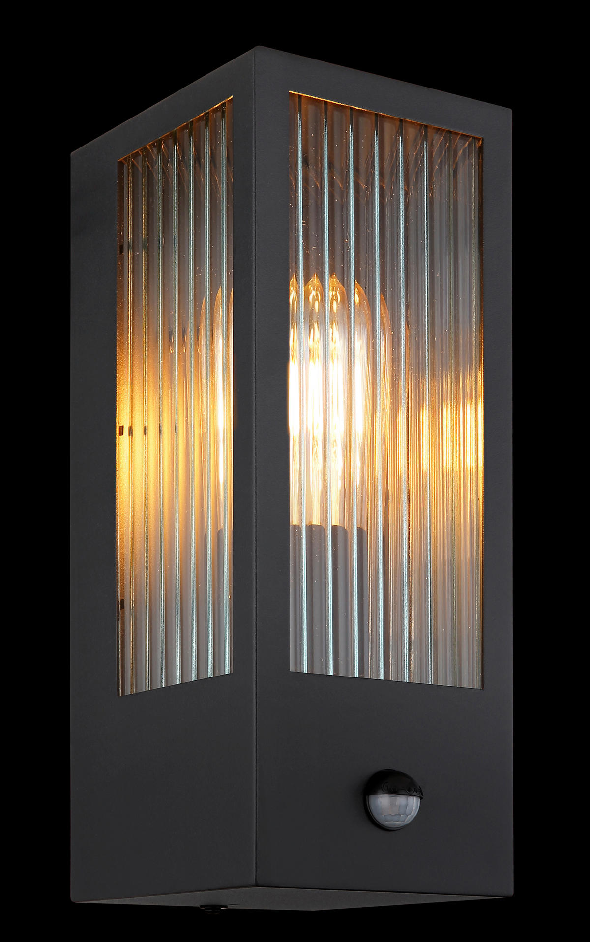 AUßENLEUCHTE Gundula 12/15,4/32 cm   - Klar/Schwarz, Basics, Glas/Metall (12/15,4/32cm) - Globo