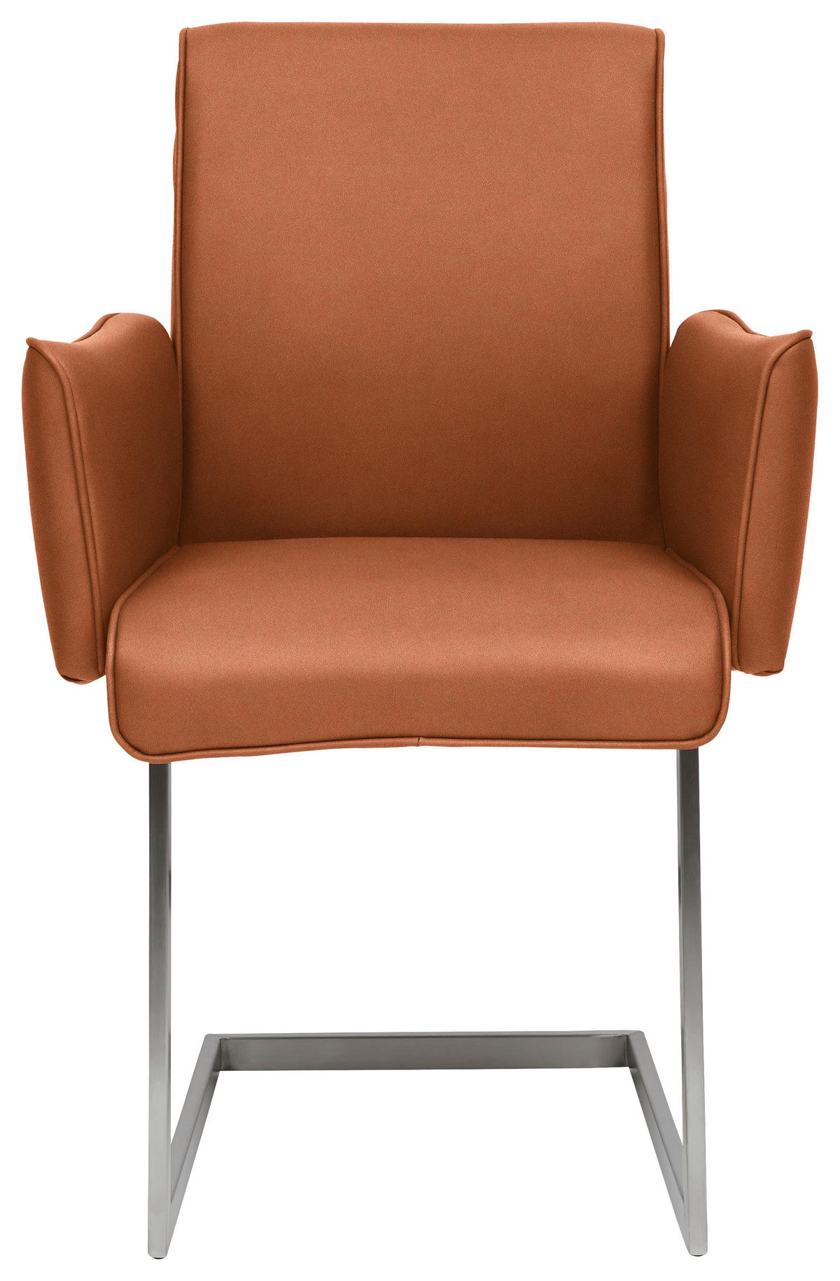 ARMLEHNSTUHL  in Stahl Mikrofaser  - Edelstahlfarben/Karamell, Design, Holzwerkstoff/Textil (63/91/60cm) - Dieter Knoll