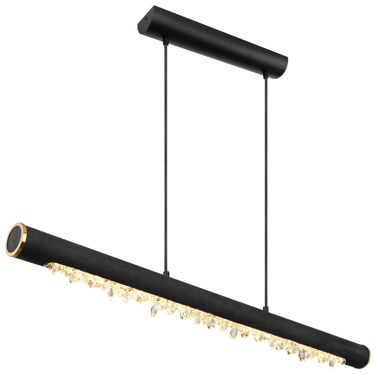 HÄNGELEUCHTE 100/8/150 cm   - Klar/Schwarz, Basics, Holz/Kunststoff (100/8/150cm) - Globo