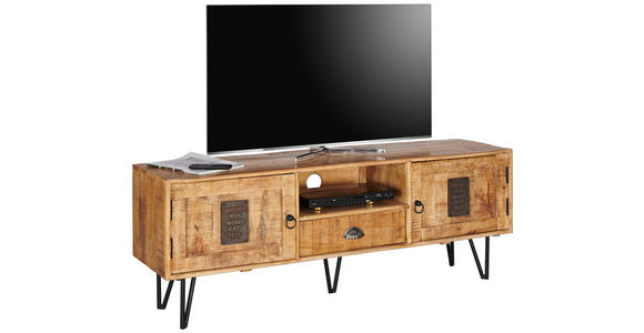 LOWBOARD in 145/53/40 cm - Hellbraun/Schwarz, LIFESTYLE, Holz/Metall (145/53/40cm) - Landscape