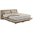 BOXBETT 180/200 cm,  in Kaschmir, gepolstertes Kopfteil, Bettkasten, Matratzen, H3 + H4 = fest + sehr fest  - Kaschmir/Schwarz, Design, Kunststoff/Textil (180/200cm) - Esposa